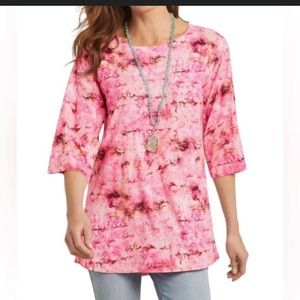 Soft Surroundings Pink Magenta Blouse Top Size L